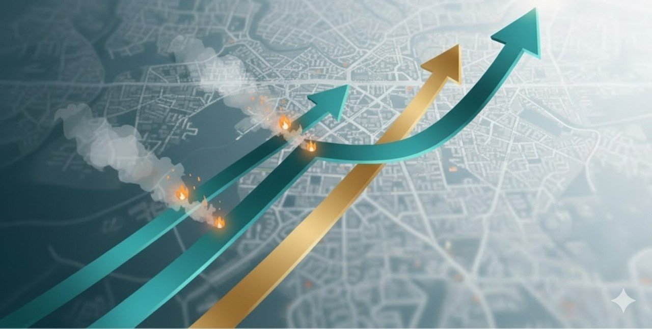 Persona analizando un mapa estratégico
